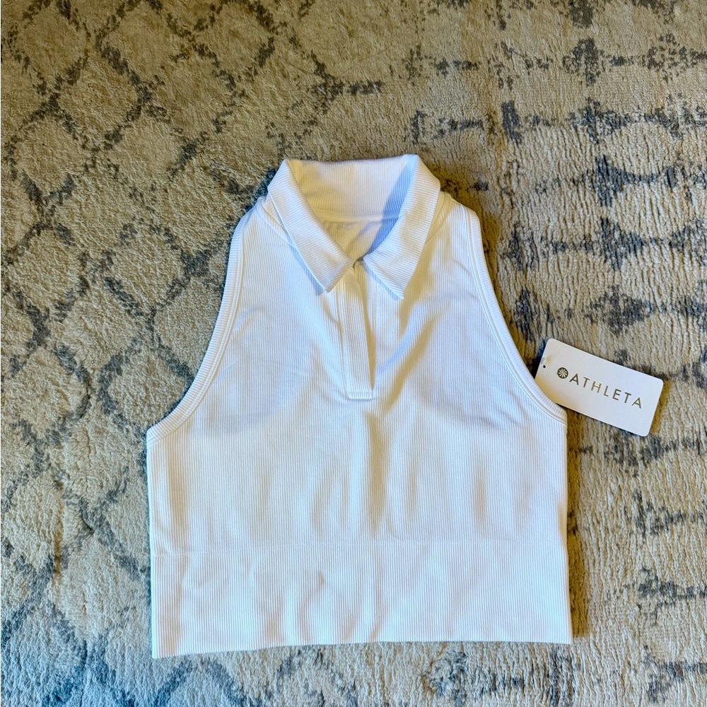 Athleta Women’s Aurora Cropped Sleeveless Polo Top